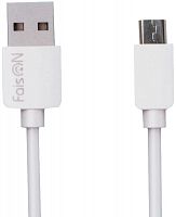 Кабель USB - микро USB FaisON FX1 PRIME, 2.0м, круглый, 2.1A, силикон белый