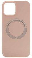Силиконовый чехол для Soft Touch Apple iPhone 12 MagSafe розовый