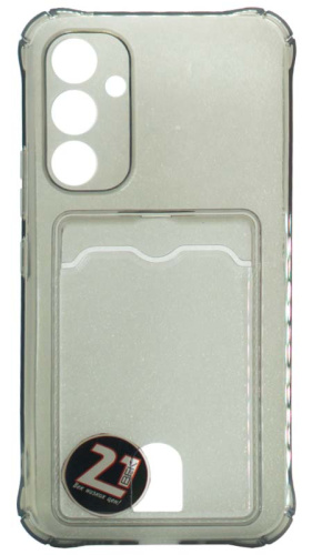 Силиконовый чехол для Samsung Galaxy A54/A546 с кардхолдером прозрачный чёрный