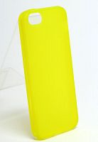 Накладка силиконовая для iPhone 5 матовая с прозрачным ободком желтая
