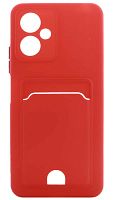 Силиконовый чехол для Xiaomi Redmi Note 12 с кардхолдером красный