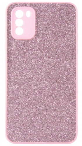 Силиконовый чехол для Xiaomi Poco M3 поверхность с блеском розовый