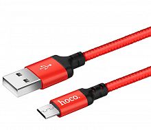 Кабель USB - MicroUSB HOCO X14m 2 м красно-черный