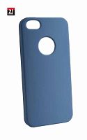 Задняя накладка Soft Touch для Apple iPhone 5/5S/5SE с вырезом синий