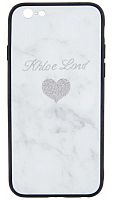 Силиконовый чехол для Apple iPhone 6/6S Engraving Glass (белое сердце)