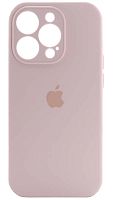 Силиконовый чехол Soft Touch для Apple iPhone 14 Pro с защитой камеры лого бледно-розовый
