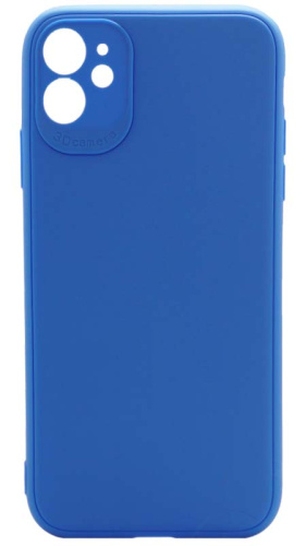 Силиконовый чехол для Apple iPhone 11 с защитой камеры матовый голубой