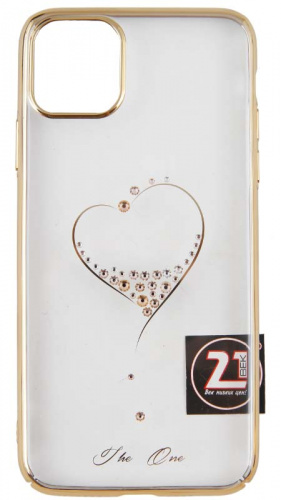 Задняя накладка Kingxbar для Apple iPhone 11 Pro Max со стразами сердце золотой