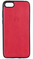 Силиконовый чехол для Huawei Honor 7A/Y5 (2018) кожа с лого красный вид 2