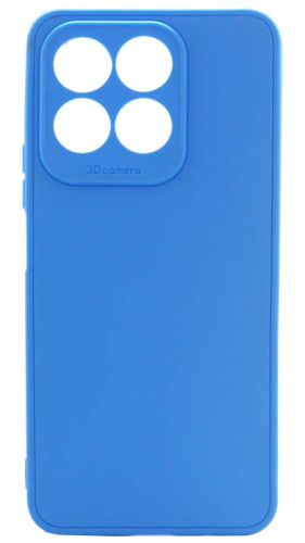 Силиконовый чехол для Honor X8a с защитой камеры матовый голубой
