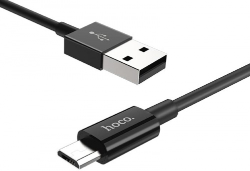 Кабель USB - микро USB HOCO X23 Skilled 1.0м круглый 2.1A силикон чёрный