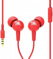 Стерео-наушники JBL C100SI с микрофоном красный