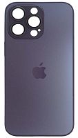 Силиконовый чехол для Apple iPhone 15 Pro Max матовое стекло с линзами фиолетовый