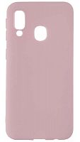 Силиконовый чехол для Samsung Galaxy A40/A405 матовый бледно-розовый