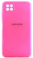 Силиконовый чехол для Samsung Galaxy A22S/A226 Soft с лого неоновый розовый