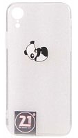 Силиконовый чехол для Apple iPhone XR прозрачный панда