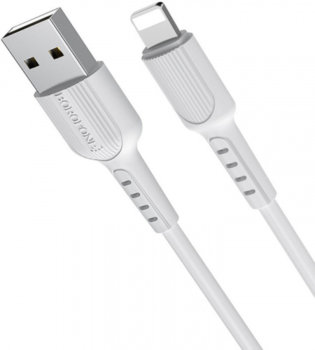 Кабель USB - Apple 8 pin Borofone BX16 Easy 1.0м круглый 2.0A ПВХ белый