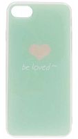 Силиконовый чехол для Apple iPhone 7/8 be loved с сердечком зеленый