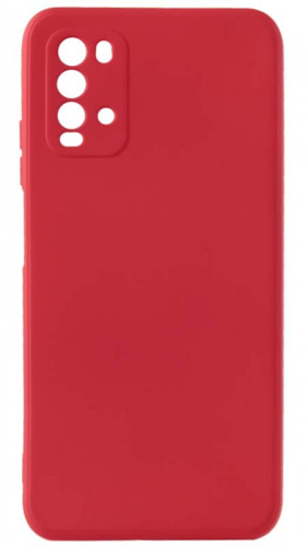 Силиконовый чехол для Xiaomi Redmi 9T матовый с защитой камеры красный