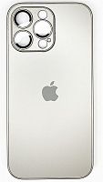 Силиконовый чехол для Apple iPhone 16 Pro Max AG Glass MagSafe матовое стекло титан