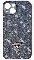 Силиконовый чехол для Apple iPhone 13 Guess кожа черный