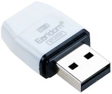 Кардридер Earldom для microSD ET-OT27 USB 2.0 пластик белый с чёрной полосой