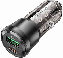 АЗУ Borofone BZ25, 1 USB, Type-C, PD38W + QC3.0 прозрачный чёрный