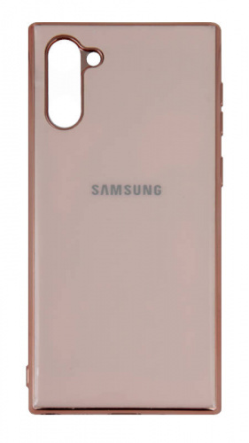 Силиконовый чехол для Samsung Galaxy Note 10 глянцевый бледно-розовый