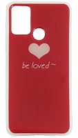 Силиконовый чехол для Huawei Honor 9A be loved с сердечком бордовый