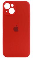 Силиконовый чехол Soft Touch для Apple iPhone 14 с защитой камеры лого красный
