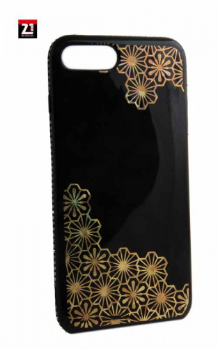 Силиконовый чехол для Apple iPhone 7 Plus/8 Plus "Золотые рисунки"