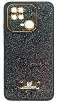 Силиконовый чехол для Xiaomi Redmi 10C SW с блестками черный