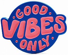 Наклейка объемная металлическая Good Vibes синий