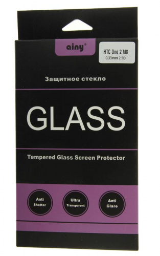 Защитная пленка Ainy для HTC One2/M8 (противоударное стекло (0,33mm))