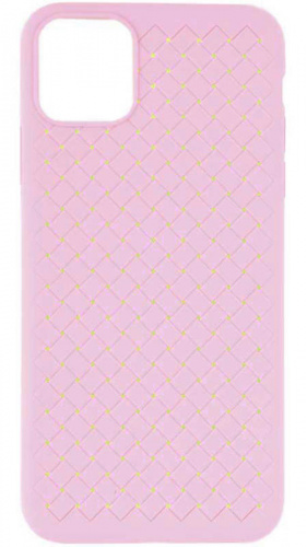 Силиконовый чехол Bottega Apple iPhone 11 Pro плетеный розовый