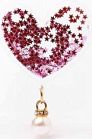 Декоративная наклейка на чехол пересыпучка сердце с жемчугом розовое