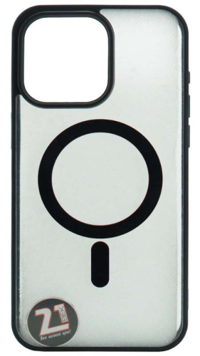 Силиконовый чехол для Apple iPhone 15 Pro Max MagSafe с окантовкой черный