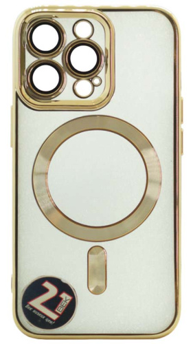 Силиконовый чехол для Apple iPhone 13 Pro magsafe золотой