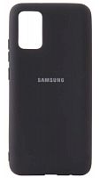 Силиконовый чехол для Samsung Galaxy A02S/A025 с лого черный