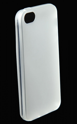 Накладка силиконовая для iPhone 5 матовая с прозрачным ободком белая