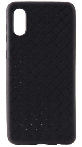 Силиконовый чехол для Samsung Galaxy A02/A022 плетеный чёрный