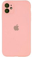 Силиконовый чехол Soft Touch для Apple iPhone 11 с защитой камеры лого розовый
