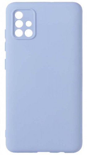 Силиконовый чехол Soft Touch для Samsung Galaxy A51/A515 с защитой камеры голубой