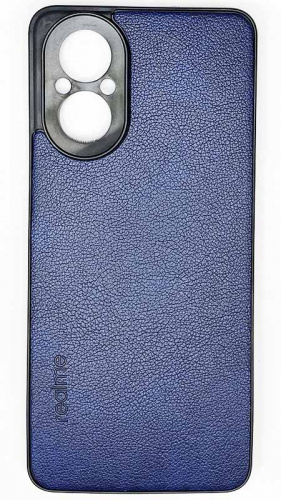 Силиконовый чехол для Realme C67 кожа с лого синий