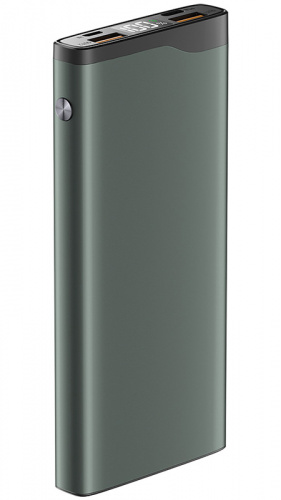 Внешний аккумулятор QL-10, 10000mAh, 22.5W QuickCharge3.0/PowerDelivery LCD OLMIO темно-зеленый