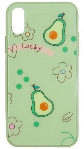 Силиконовый чехол для Apple iPhone X/XS стеклянный лето lucky