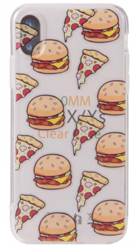 Силиконовый чехол для Apple iPhone X/XS fast food