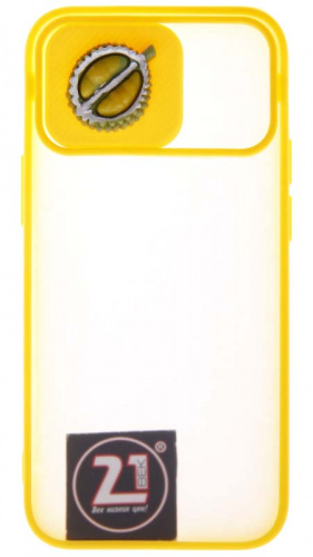 Силиконовый чехол для Apple iPhone 12 mini с защитой камеры фрукт желтый