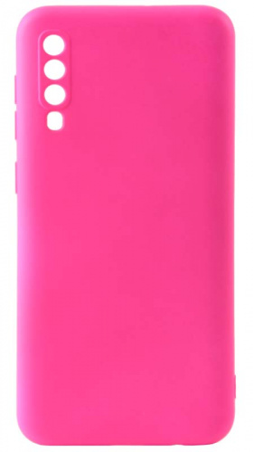 Силиконовый чехол Soft Touch для Samsung Galaxy A50/A505 с защитой камеры неоновый розовый