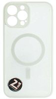 Силиконовый чехол для Apple iPhone 13 Pro Max MagSafe с окантовкой и защитой камеры белый
